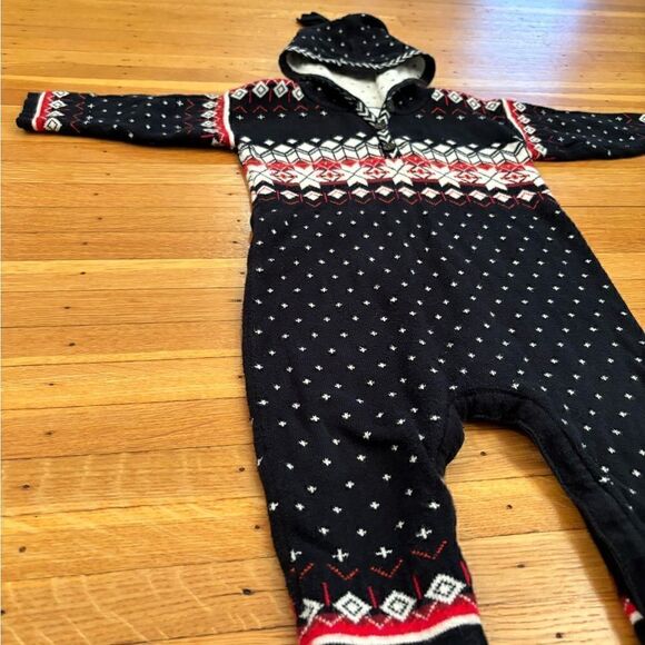 Hanna Andersson Sno Happy Heritage Hooded Sweater Jumpsuit - Picture 3 of 6